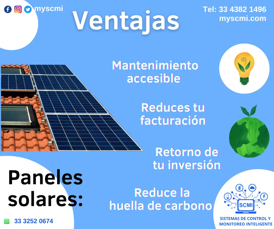 mySCMI's tweet image. ¿Tu empresa es amigable con el medio ambiente?
Contáctanos al 33 4382 1496
 #Sistemasdecontrol #Sistemasdemonitoreo #Sistemasdeautomatización #Equiposindustriales #panelsolar