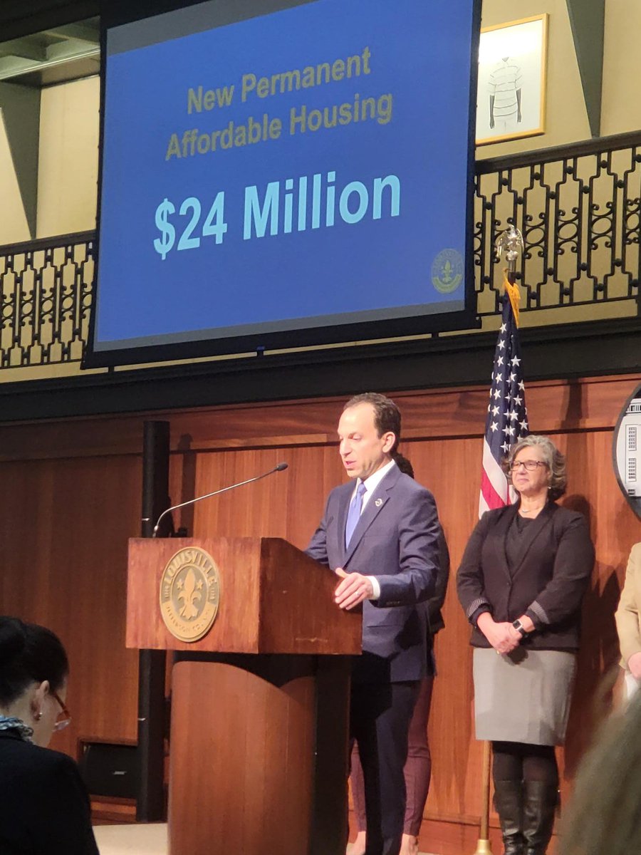 We joined <a href="/LouisvilleMayor/">Mayor Craig Greenberg</a> this morning as he announced a historic investment in a new community care campus &amp; allocated $8.25 million in rental assistance. Thanks to our partners <a href="/Norton_Health/">Norton Healthcare</a>, <a href="/UofLHealth/">UofL Health</a>, &amp; Coalition for the Homeless for your support. greaterlouisville.com/advocacy-and-l…