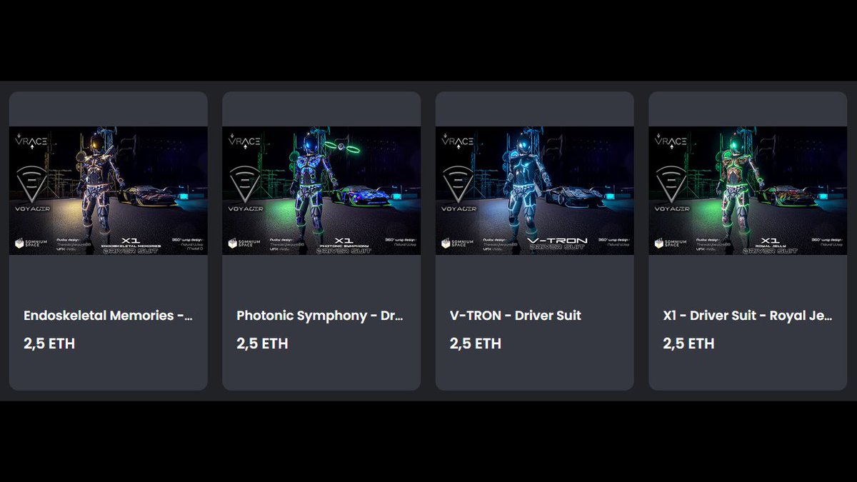 did you know <a href="/VRACE_NFT/">V-RACΞ</a> is completely SOLD OUT
except for these 4 driver suits ?
 
👉 get em NOW before it's 2 late
#cryptoavatars for <a href="/SomniumSpace/">Somnium Space</a> #VR 

opensea.io/collection/som…