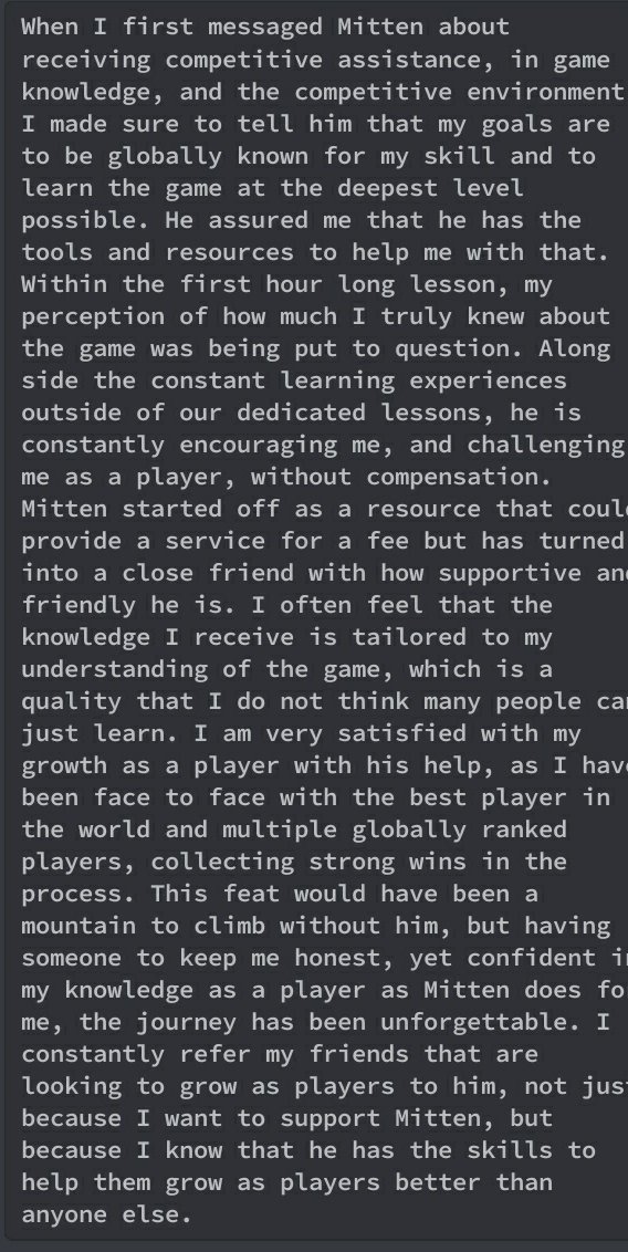 Darthmitten's tweet photo. During this month I received reviews from a few of my concurrent students and after reading them, it made me feel grateful not only to them for trusting me, but also for myself for taking on the task of being a better coach every day, to help them further. https://t.co/dqtlxgOH3m