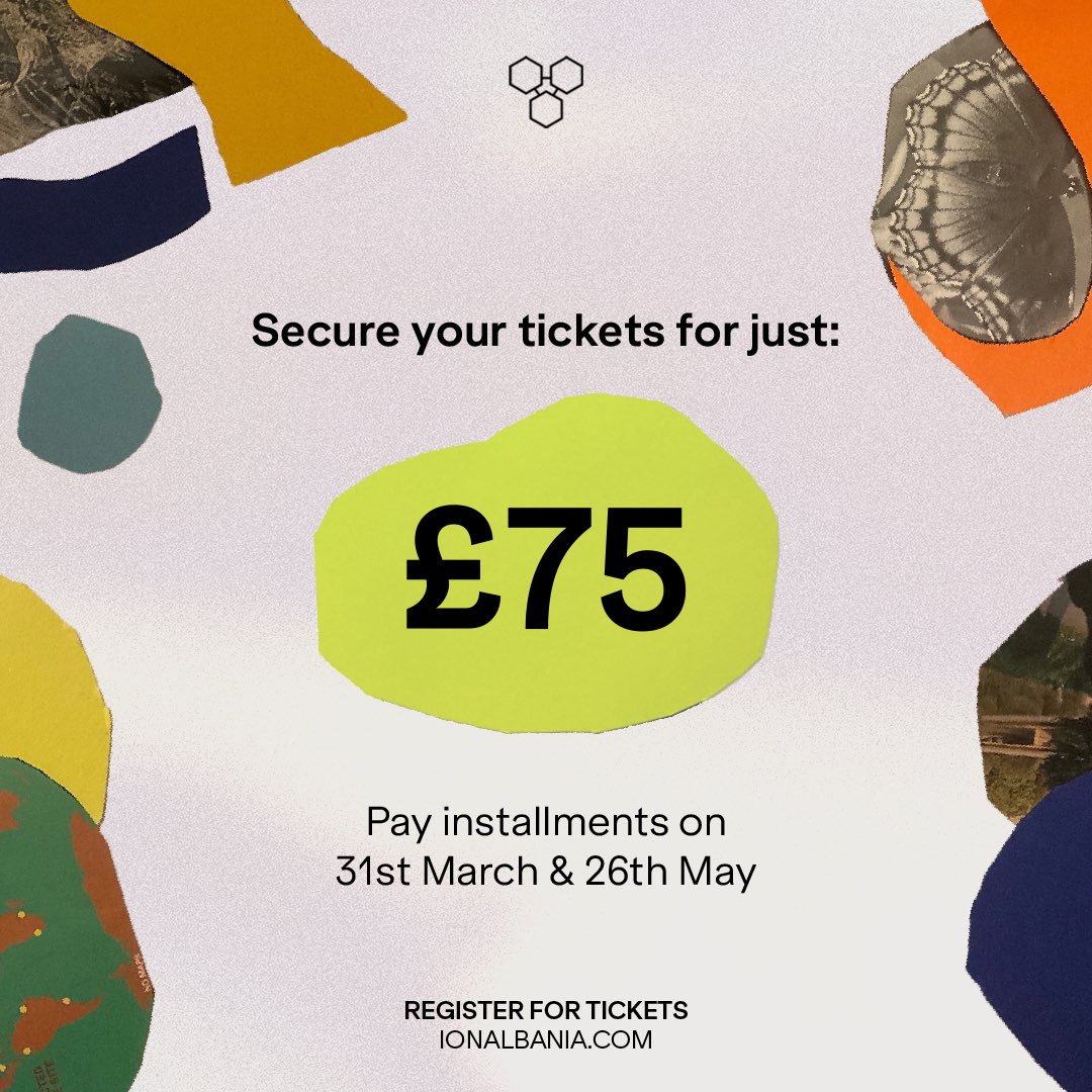 With our on-sale getting ever closer, heres a quick reminder that you can secure your ION Festival 2023 ticket with a £75 deposit- With two further instalments on the 31st March and 26th May 🎟️

Make sure to sign up to gain access to tickets - ionalbania.com