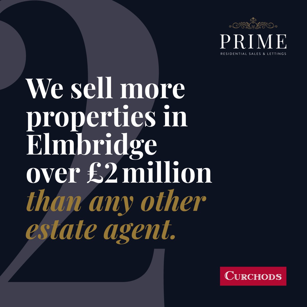 Another Rightmove statistic verifying Curchods as a market leader in sales of properties over £2,000,000 across the borough. Our offices in Elmbridge can be found in Cobham, Esher, Walton and Weybridge. #Curchods #Rightmove #MarketLeader