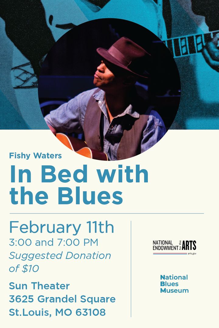 Guy Davis is coming to St. Louis with his hit one-person play “Adventures of Fishy Waters: In Bed With the Blues.” There will be two show times, 3 pm and 7 pm. This show captures the soul and essence of the #blues. Purchase now!
nationalbluesmuseum.org/calendar/