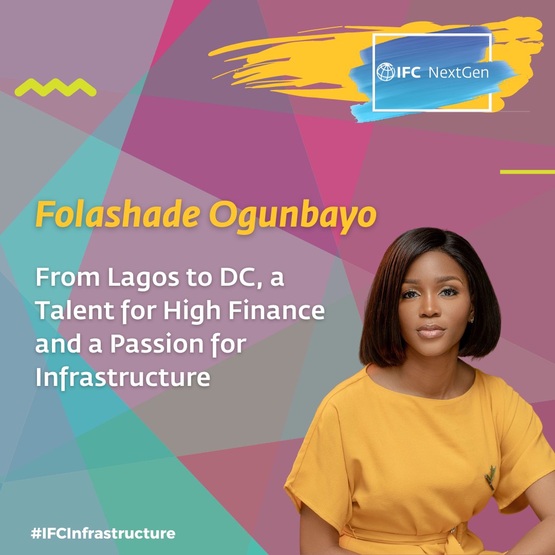 WorldBankAfrica's tweet photo. A Lagos 🇳🇬 native, Folashade comes from a family of 6 children. After completing her degree in finance🎓, she joined IFC to pursue a career in development, where she uses her finance skills for infrastructure investments.
https://t.co/ZQMzNyDsJo #IFCNextGen #CareersWithImpact https://t.co/OB0WSlxhNg