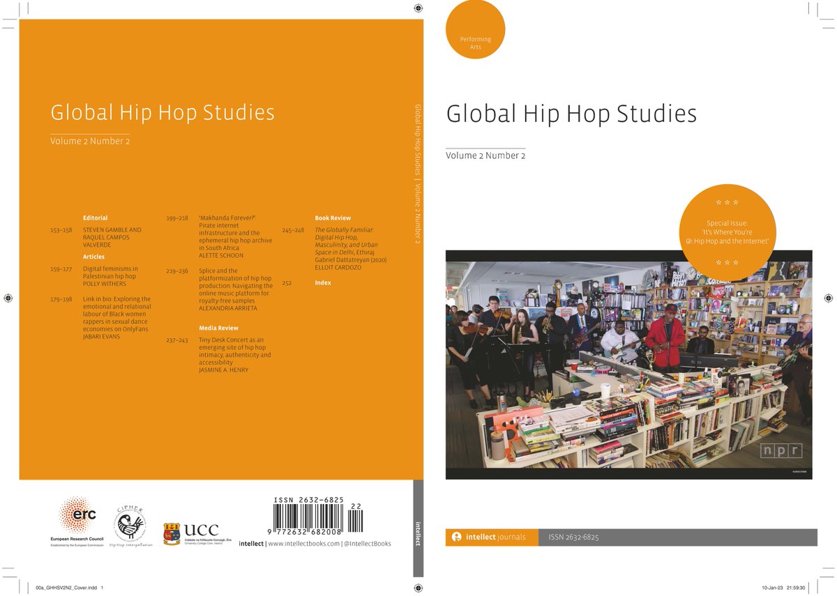 Global #HipHopStudies 2.2 is out now and #OpenAccess 🎤

Special Issue: ‘It’s Where You’re @: Hip Hop and the Internet’

Including ‘Digital feminisms in Palestinian hip hop’ by <a href="/Polly_Withers/">Polly Withers</a> 
<a href="/GHHSJournal/">Global Hip Hop Studies</a> #OA

intellectbooks.com/global-hip-hop…

intellectdiscover.com/content/journa…