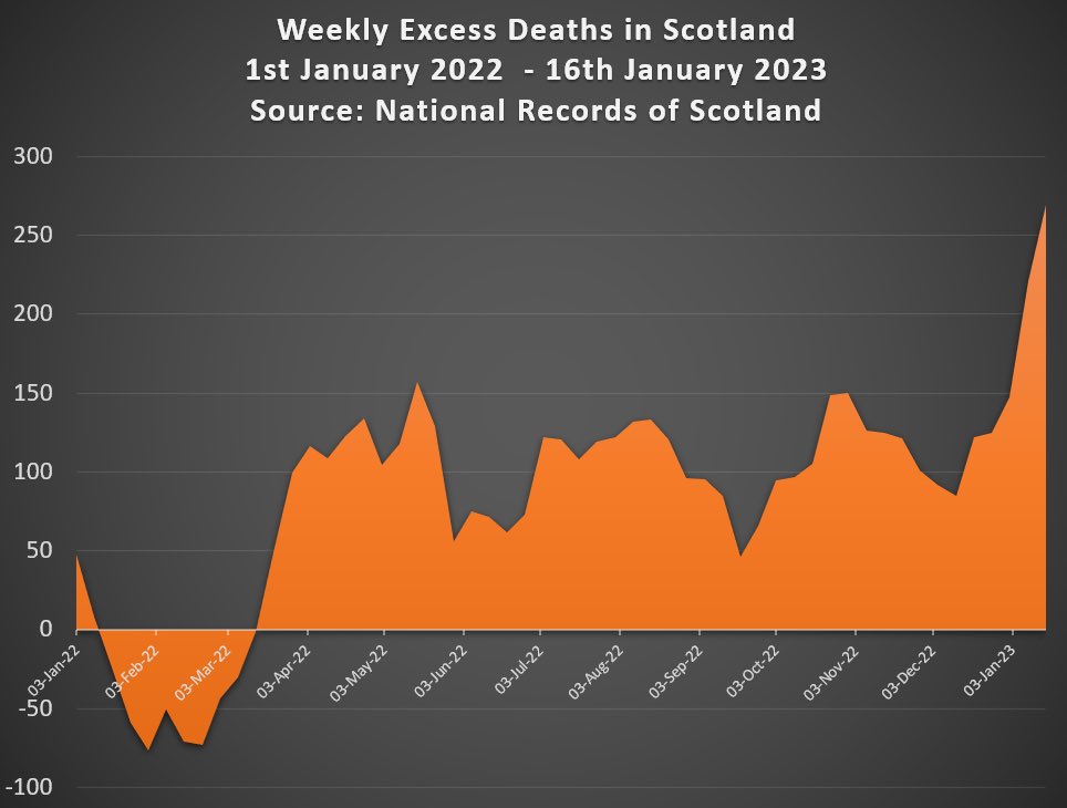 RussTT11's tweet photo. 🏴󠁧󠁢󠁳󠁣󠁴󠁿Scotland 

 Weekly excess deaths since 1st January 2022 

46 consecutive weeks of excess

Source: #NRS 

#IrnBruGraph https://t.co/oapYXpUHhw