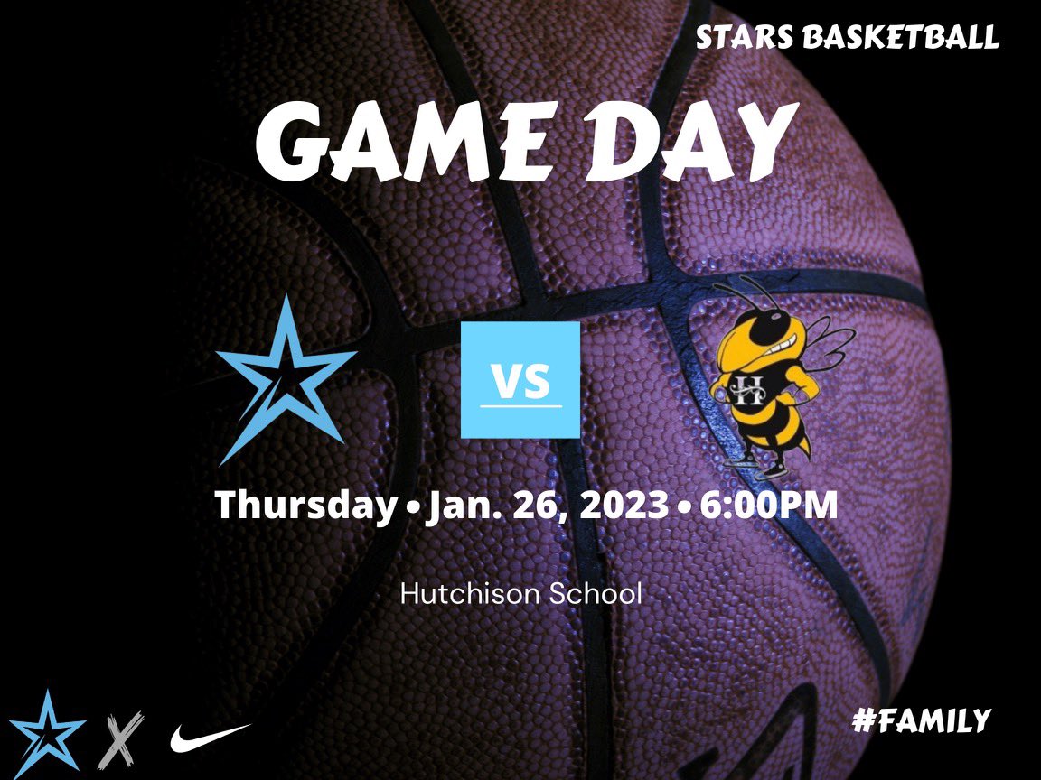saastarsbball's tweet photo. ✨Game Day!✨

🆚 Hutchison
⏰ V 6:00
📍 Hutchison School 

#GoStars |#Family https://t.co/DPsRaj526E