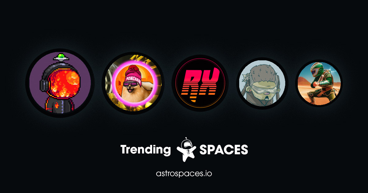 astrospacesio's tweet photo. Trending NFTs last 24 hours 👩‍🚀

1. @astrospacesio
2. @BrootsInu
3. #Rxnegade RX Apes
4. @Bagholderzwtf
5. #Green Ranger of Wild West

Support your favorite community on https://t.co/wpKY2ekjdU https://t.co/Fy8jp4vsap