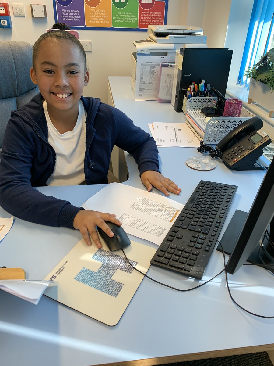 huntingdonlead's tweet photo. Ambassadors of Behaviour and Attitudes, sat in the Head of School’s chair, inputting onto Excel the children who have achieved their bronze and silver awards. At Huntingdon Academy, the children help us to make our school fantastic. #empowerment #pupilvoice  #powertothechildren https://t.co/mLMUqM7r2K