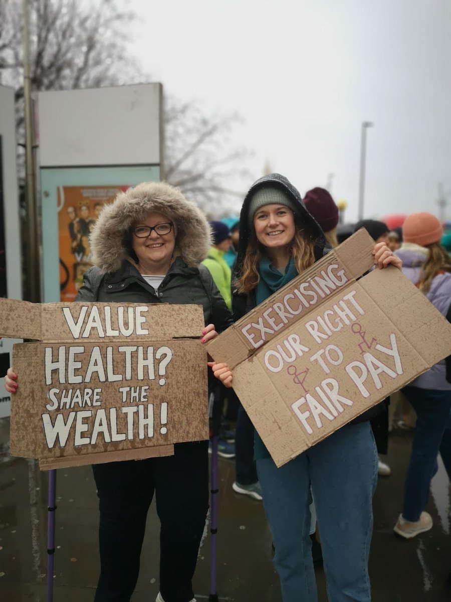 Privilege of a lifetime being a physio for the NHS now retired joining my colleagues on the picket line ! #CSP4FairPay