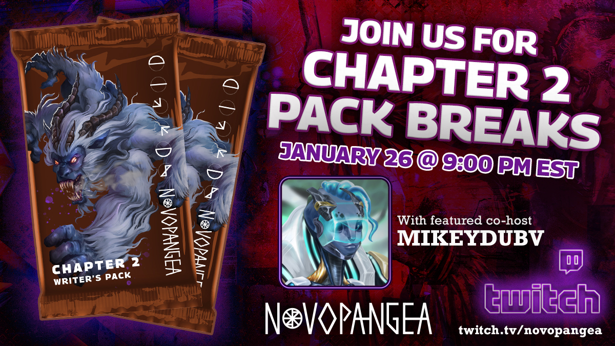 Novopangeaio's tweet image. Don't miss our next Pack Break this afternoon at 9pm EST! We've got a great Featured Co-host, @mikeydubvv 

Watch here ➡️ loom.ly/ho6uJDg
Get your own break spot here ➡️ loom.ly/79-eSQo

#novopangea #novo #packbreaks