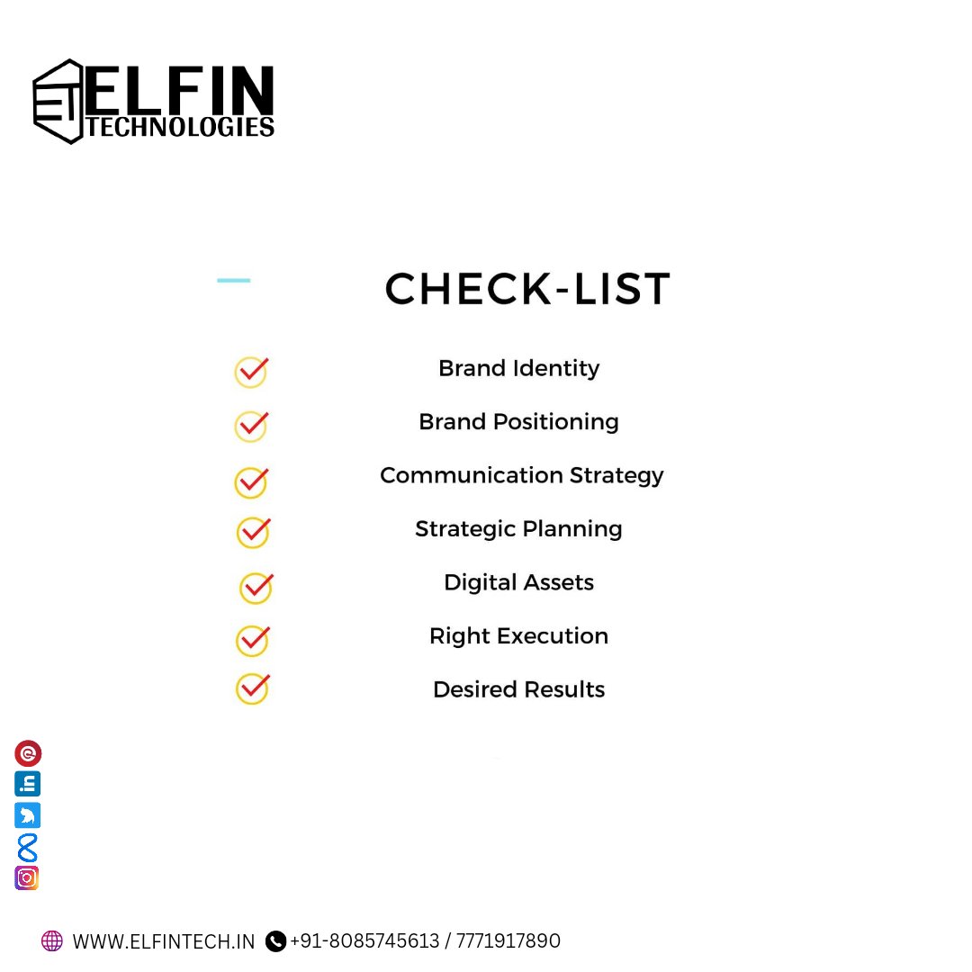 elfintech_in's tweet photo. Here is a complete check list from us to you.

Start taking baby steps towards your brand journey, One at a time.

Call/DM us today to get experts on board. +91-8085745613
.
#marketindigital 
#brandstrategy 
#brandcommunication 
#marketingtips 
#tutorial 
#onlinemarketer https://t.co/rBxubuog31