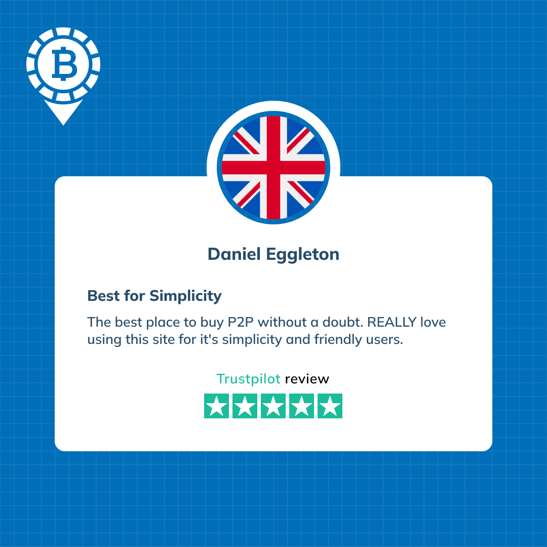 LocalBitcoins's tweet image. 60,000+ customers have rated LocalBitcoins at 4.8 stars on Trustpilot! 💙🧡

Here&apos;s what Daniel from the UK shared... 🇬🇧

#LocalBitcoins #LocalBitcoinsFamily #Trustpilot #P2PTrading #BitcoinUK