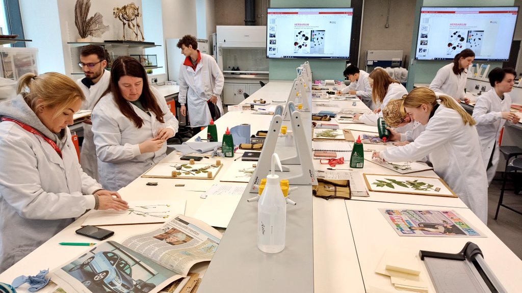 BotanyRNG's tweet photo. Today we've been working with @RNGherb in @ReadingBioSci making herbarium specimens of campus flora. It's amazing how much was flowering through December! Intense looks of concentration everywhere! 🤯 @readingbotany @drmgoeswild #MScSISS @Nat_SCA https://t.co/P61L0DvjD8