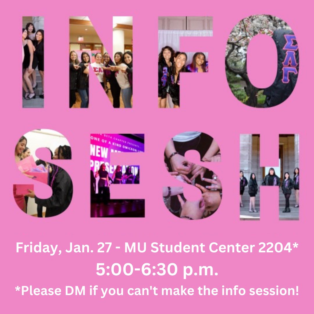 DO YOU WANT TO BE A GAMMA? 👀💕💜

Join us for our first and ONLY informational TOMORROW, Friday the 27th, as we talk all things SLG! 

‼️In order to be considered in the application process, you must attend this session. If you’re unable to make it, DM us!