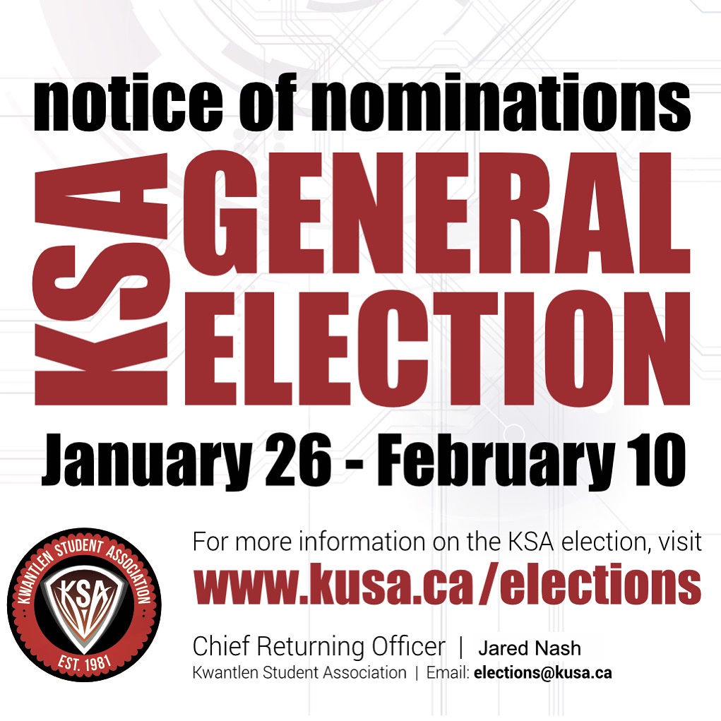 It's that time of the year again! ⁠
⁠
The nominations are now open for the 2023 KSA Elections!
⁠
This is your chance to get involved and be a leader on campus! 
Getting elected to the KSA Council is a fantastic opportunity to improve campus life and influence change.