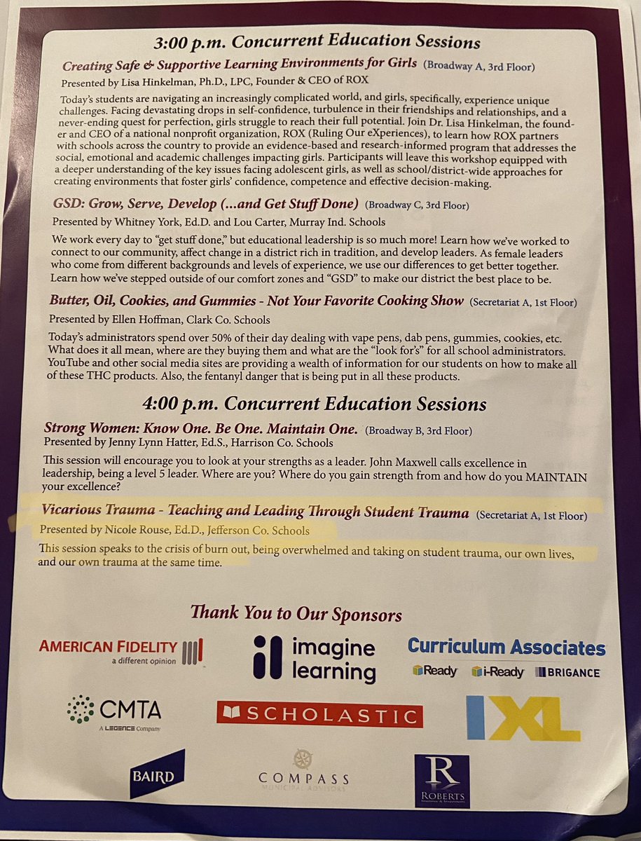 nicoleerouse's tweet photo. #KASAKWEL2023  I presented at the Kentucky Women of Educational Leadership Conference- Hundreds of women leaders from around the state heard about the cost of caring and a whole-school approach to trauma informed care. @JCPSKY https://t.co/dV4wRgFFRm