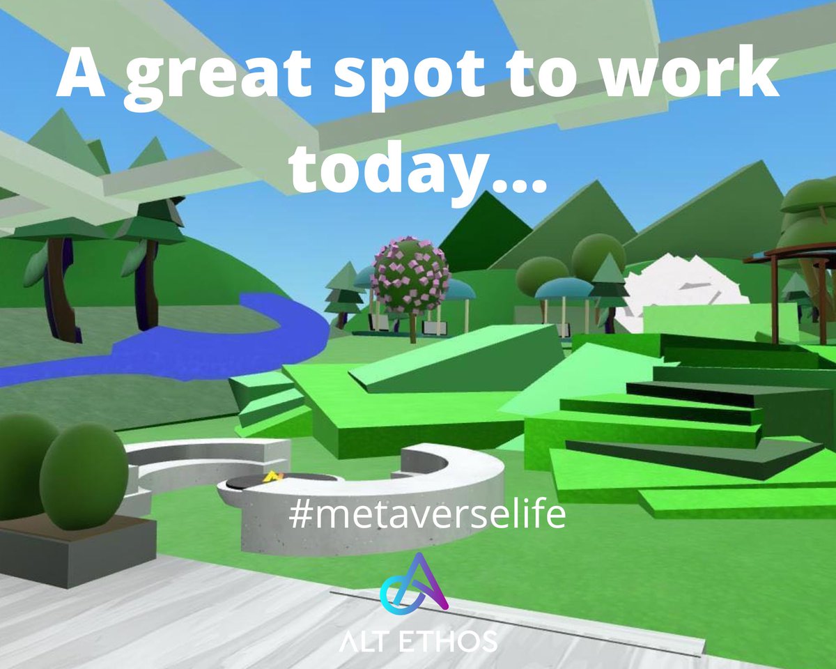 Ahhh <a href="/AltEthos/">altethos</a>... this is a great spot to work today! We create the Metaverse everywhere you want to be! This is your Metaverse life.. seize it! #metaverselife #metaverse #altethos #horizonworlds #meta #digitalnomadlife
