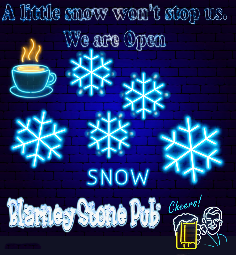 BlarneyStonePub (@BlarneyStonePub) on Twitter photo 2023-01-26 23:18:23 Yes we are open, Happy Hour Specials, Hope to see you soon... #happyhour #openinsnow #blarneystonepub #berkleymichigan Yes we are open, Happy Hour Specials, Hope to see you soon... #happyhour #openinsnow #blarneystonepub #berkleymichigan