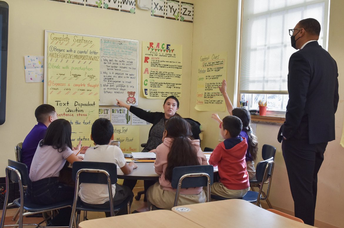 DCPSChancellor's tweet photo. Our city's diversity shines brightly in @dcpublicschools. Today, I met with young scholars at Truesdell Elementary today, where eight different languages are spoken among students and staff at the school. 
  
Thanks for having me, @TruesdellEC! https://t.co/82Ag9k0iRJ