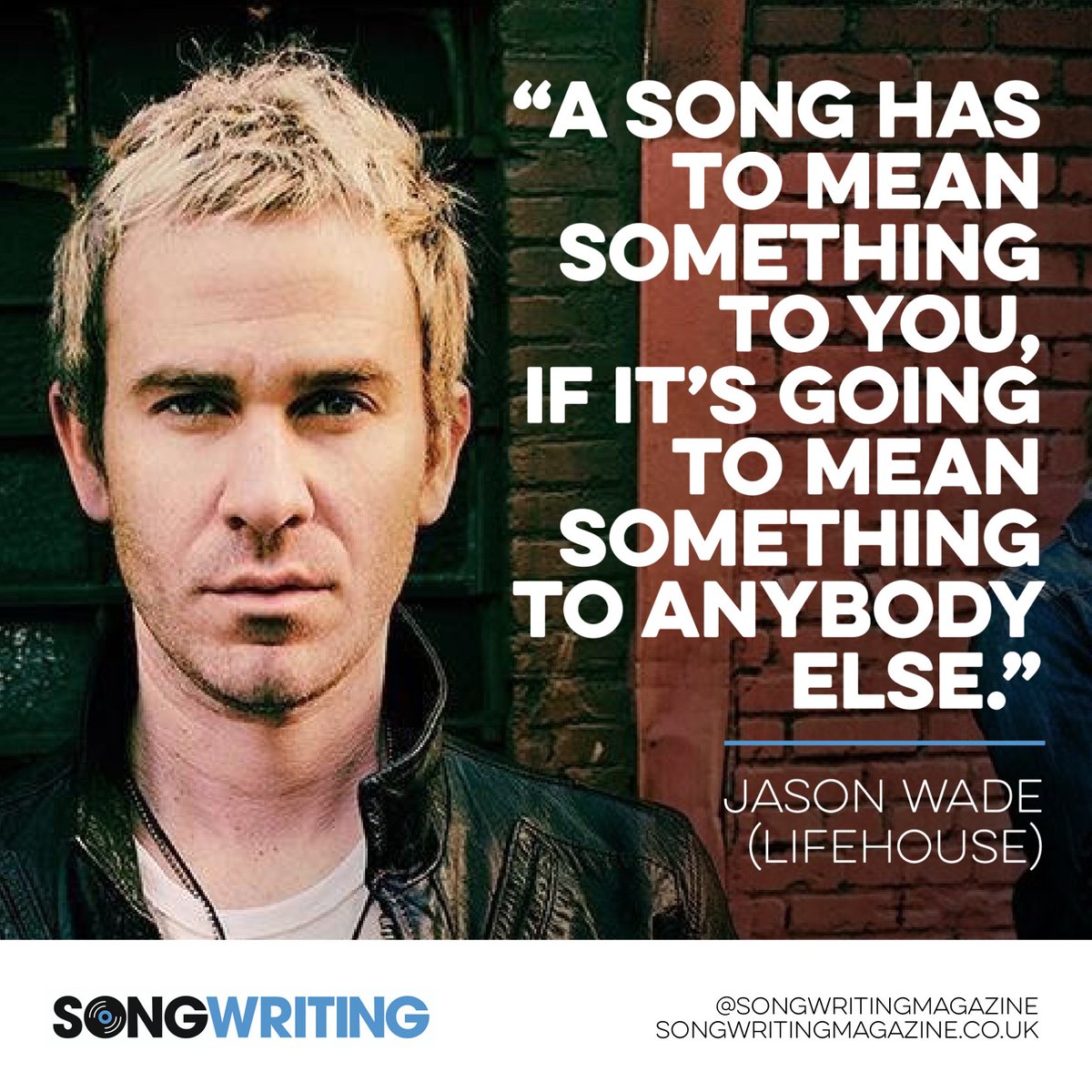 SongwritingMag's tweet photo. On this day in 2005, @lifehouse released 'You And Me'. The LA rock band’s frontman and songwriter @jasonwademusic reflects on one of their biggest hits, which revived their career and became a wedding favourite...
https://t.co/Tk8z7iOv8t
#howiwrote #youandme #songwriting https://t.co/9M2FvbOPcz