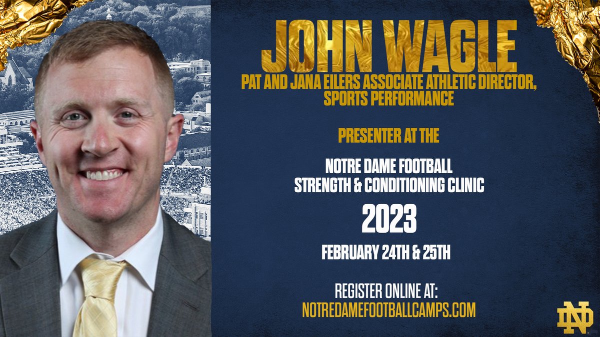Notre Dame Sports Performance (@nd_performance) on Twitter photo We are quickly approaching our conference and we want to share with you more details on our speakers. <a href="/JimKielbaso/">Jim Kielbaso</a> and @DrJohnPWagle are wonderful representations of what our profession is all about! Sign up for our clinic to hear from these great professionals!
#GoIrish We are quickly approaching our conference and we want to share with you more details on our speakers. <a href="/JimKielbaso/">Jim Kielbaso</a> and @DrJohnPWagle are wonderful representations of what our profession is all about! Sign up for our clinic to hear from these great professionals!
#GoIrish