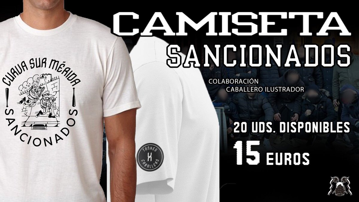 NUEVA CAMISETA ! SANCIONADOS !!!
(20uds disponibles)
contacta o pregunta al grupo en la grada 
Y hazte con la tuya.💪🏻💪🏻💪🏻