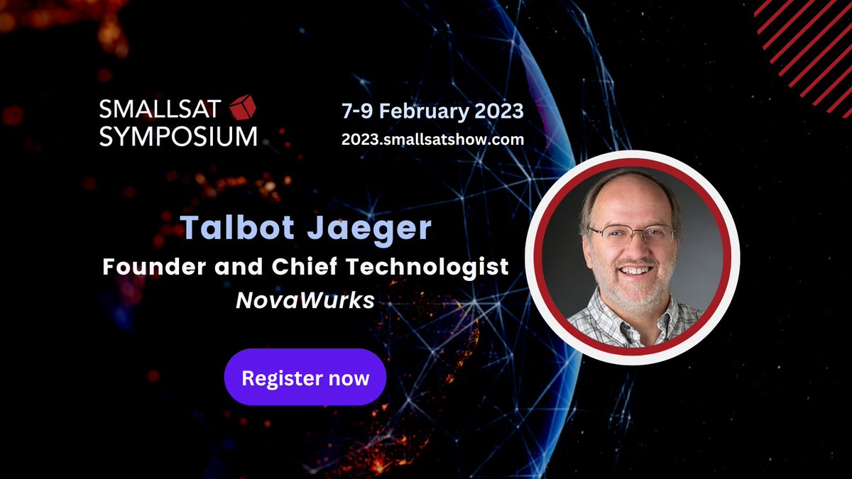 Talbot Jaeger is founder, chief technologist, vanguard developer and provider of New Space products and services at NovaWurks, Inc.™ Full bio: bit.ly/3kKypWO # NovaWurks #smallsatsymposium #smallsat #satellite #satnews #smallsatshow