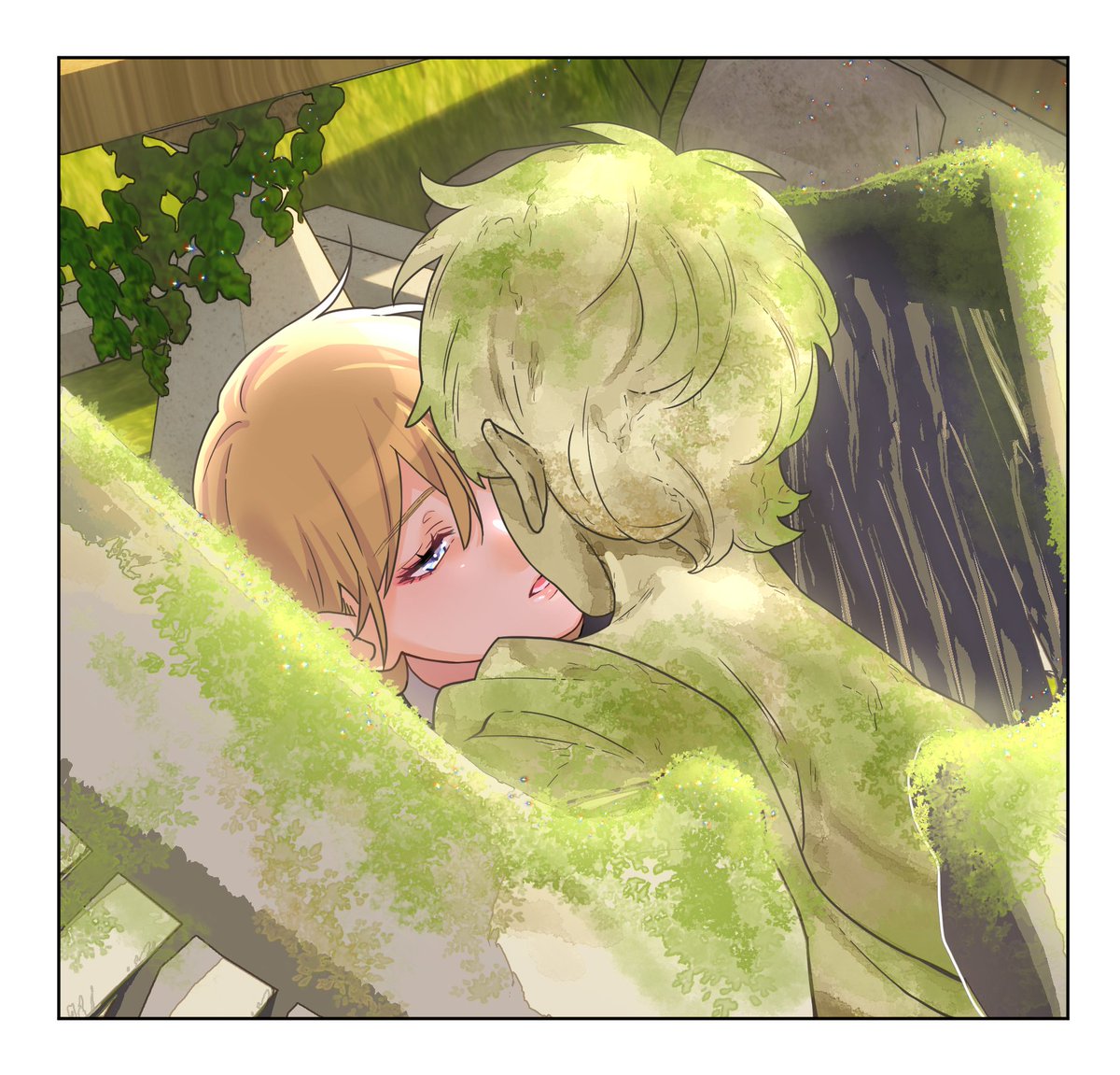 For thousands of years, she yearns for the angel in tears.
Throughout spring, the sad girl continues to sing.
'Twas love at first sight, in our garden of everything. 