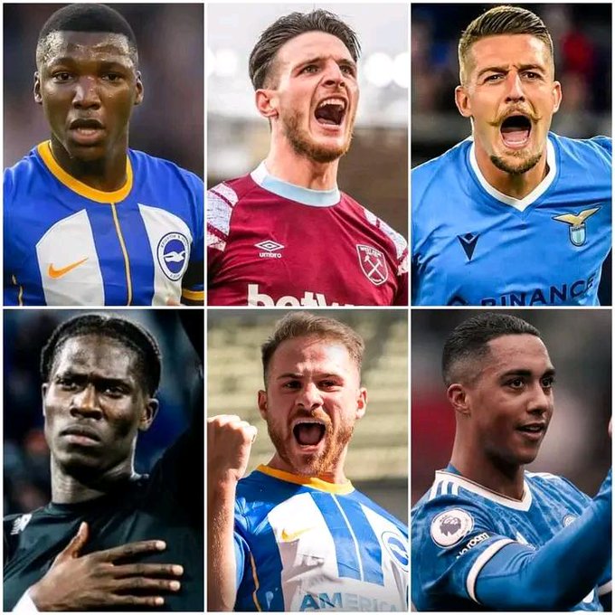 MicroWith's tweet photo. If You could sign any of these Midfielders for Arsenal Who would it be and why?
1⃣Declan Rice
2⃣Amadou Onana
3⃣Moises Caicedo
4⃣Sergej Milinkovic-Savic
5⃣Youri Tielemans
6⃣Alexis Mac Allister https://t.co/LN9I5U7njQ