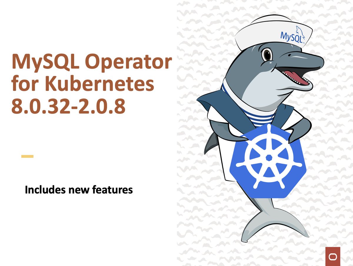 MySQL's tweet image. [Blog] Announcing MySQL Operator for Kubernetes 8.0.32-2.0.8. Several new features were added to our operator with the release of MySQL Server 8.0.32. Learn more: social.ora.cl/60183j1kr
#MySQL #Kubernetes