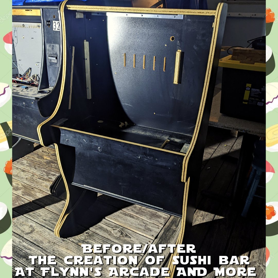 Flynnsgamingfl's tweet photo. IF IT DOESN'T EXIST CREATE IT 🥰🕹️ WELCOME SUSHI BAR TO FLYNN'S ARCADE 🧙♂️ #arcade #videogamers #arcades #retrogaming #gamer #roleplayinggame #galaga #gunpla #tmntarcade #crafters #sushibar #Dungeonsanddragons #mightymorphinpowerrangers #boardgame #warhammer #videogame https://t.co/QDmaxh3xd3