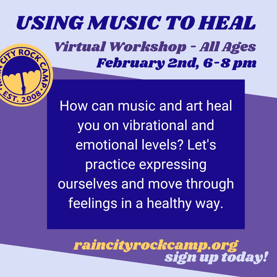 raincityrock's tweet photo. Kick off February with an All-AGES VIRTUAL WORKSHOP about MUSICAL HEALING taught by the *so dreamy* @supercoze. ☁️🧸 Registration link is in our bio, and we offer a sliding scale price range to join. 🎶 Plus it’s virtual, so you can join from anywhere! 🥹💕 https://t.co/qJDd3dxpj7