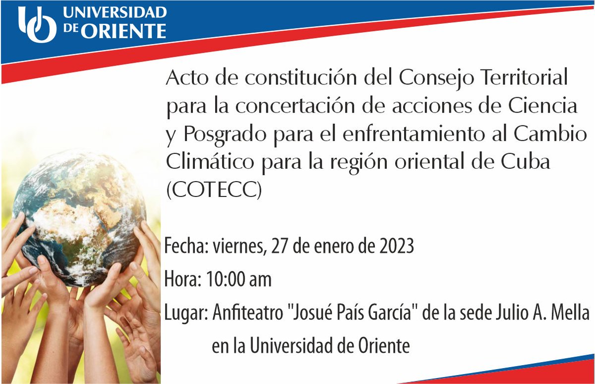 Conscientes de nuestra misión y responsabilidad social en la mitigación o adaptación ante los impactos del #CambioClimático, se constituirá el #COTECC: espacio para favorecer la formación posgraduada con empresas e instituciones del territorio sobre este tema. #OrgulloUO