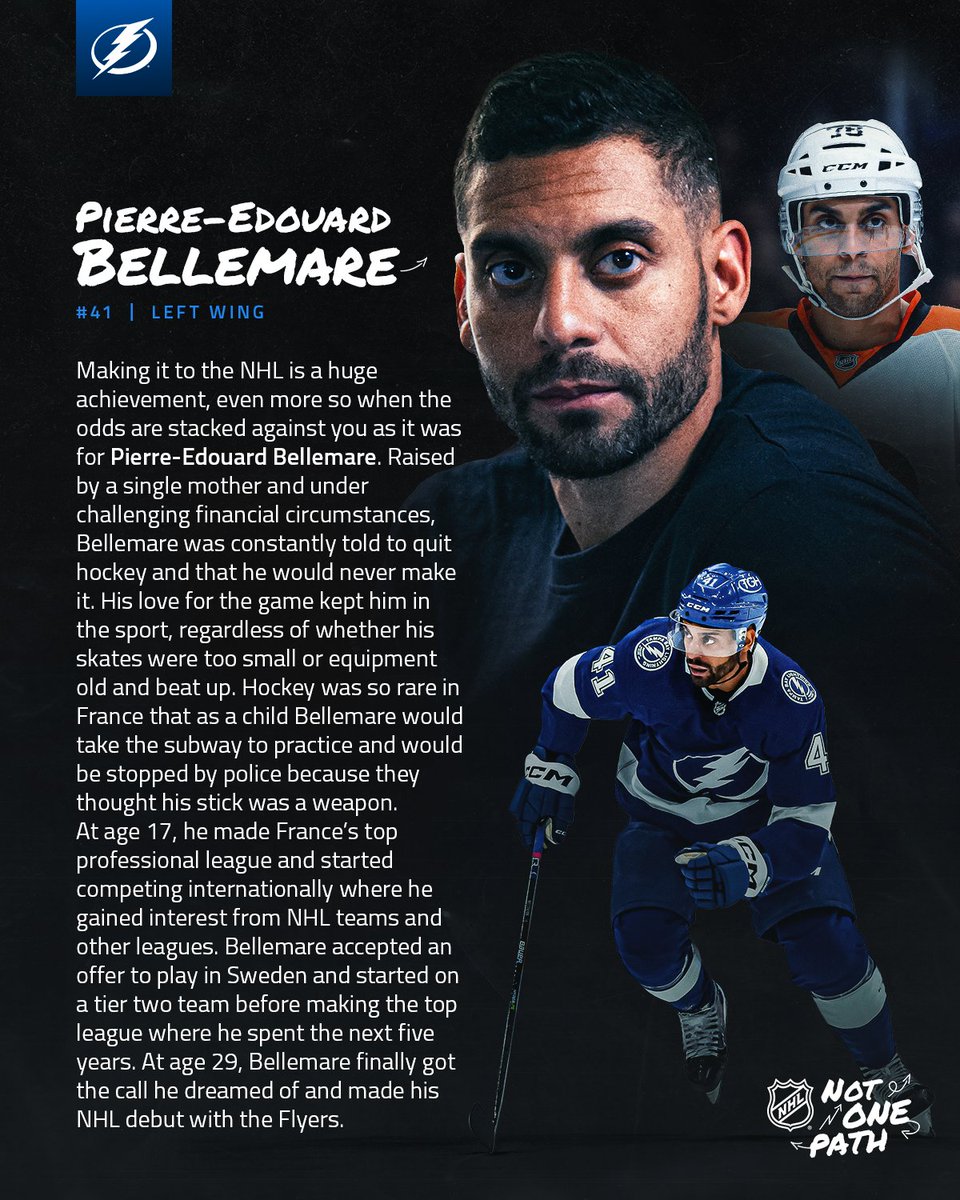 NHL Public Relations on X: Despite growing up in a non-traditional hockey  market, the @TBLightning's Pierre-Edouard Bellemare (Le Blanc-Mesnil,  France) made his NHL debut in 2014-15 – he is one of only