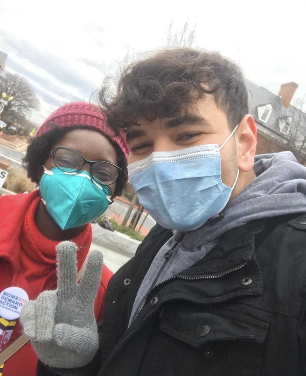 delegatebmn's tweet photo. Exactly one-year-ago, to the date, Myself and my now-Legislative Intern, Omar E. and I joined @MomsDemand and fellow advocates in lobbying the #MDGeneralAssembly to get serious about #GunSafety.
Today, I’m proud to walk the halls of the House of Delegates, representing #D14. https://t.co/2BFehu0MYz