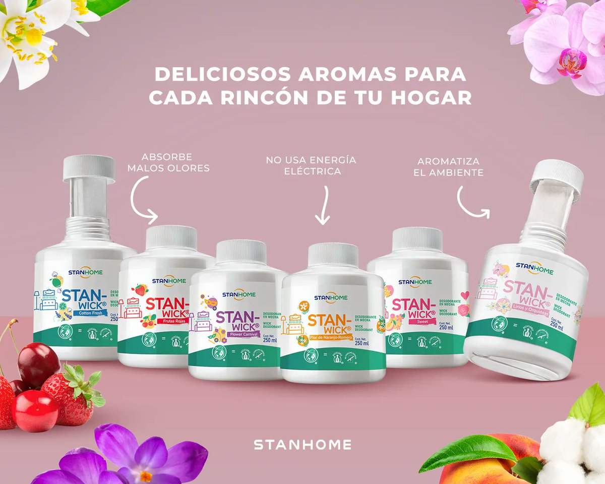 Aromatiza todos los espacios de tu hogar, ¡sin electricidad! 🤩
Elige tu aroma favorito de Stan-Wick y consigue hasta 60 días de aromatización y absorción de malos olores. 
¿Cuál vas a pedir en tu próximo pedido?
#Stanhome #MerecesloMejor #HomeCare