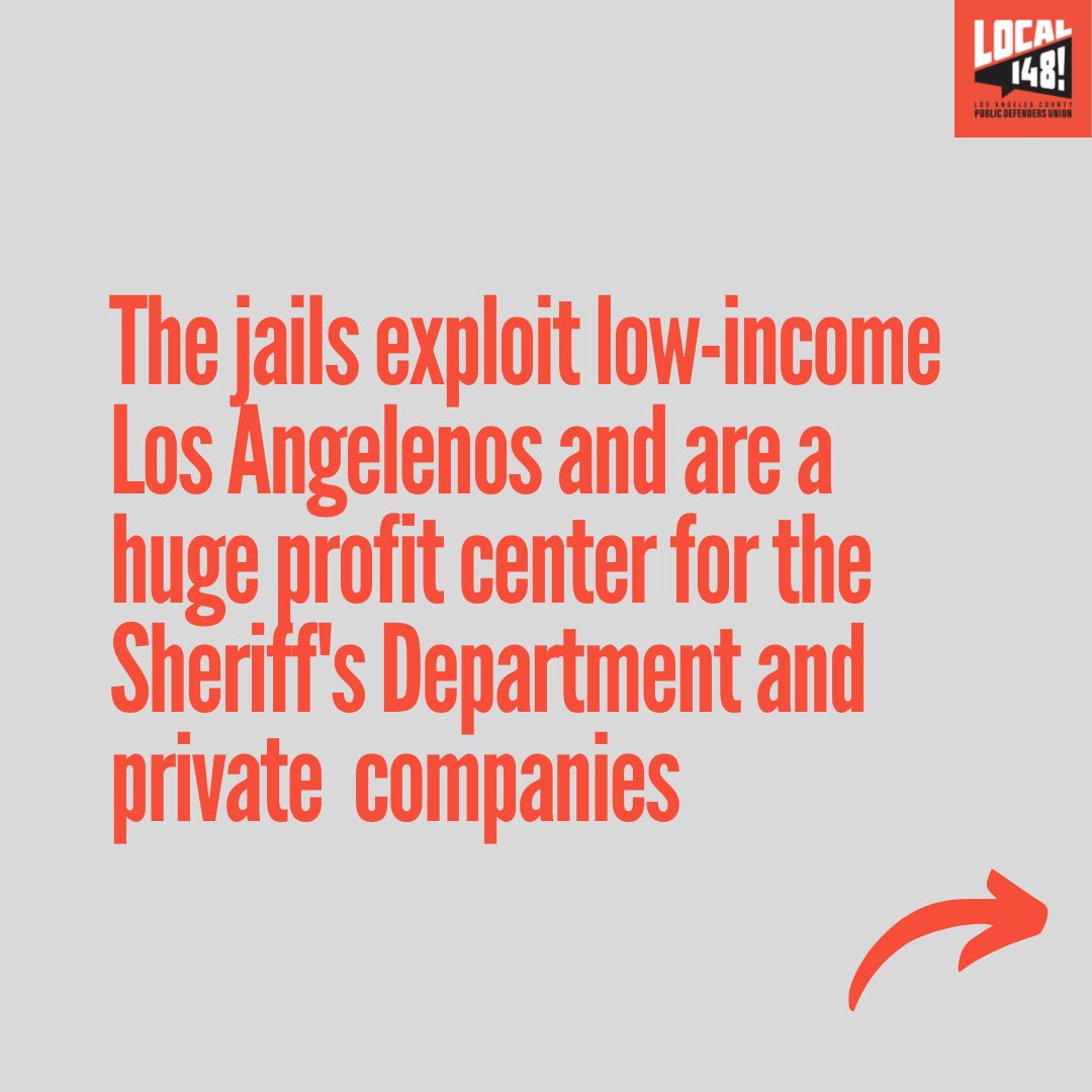 LApubdefunion's tweet photo. The Let's Get Free Coalition is working to end the exploitation behind jail call fees and commissary fees. We urge the Board of Supervisors to act on the pending motions in front of them and to start looking into ending this exploitative system during this budget cycle. https://t.co/vqKzOFzJi7