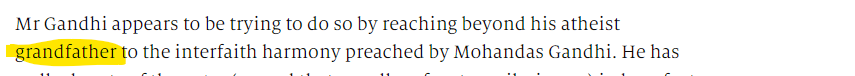 anilpiplani's tweet photo. @TheEconomist Very disappointed in your shoddy journalism. Did you really think Mr Rahul Gandhi is in any way comparable to Mohan Das Gandhi? Rahul's grandfather - Feroz Jehangir Gandhy  didn't even share the same surname, rest aside political views, gravitas or respect. https://t.co/ibGAbpmFER