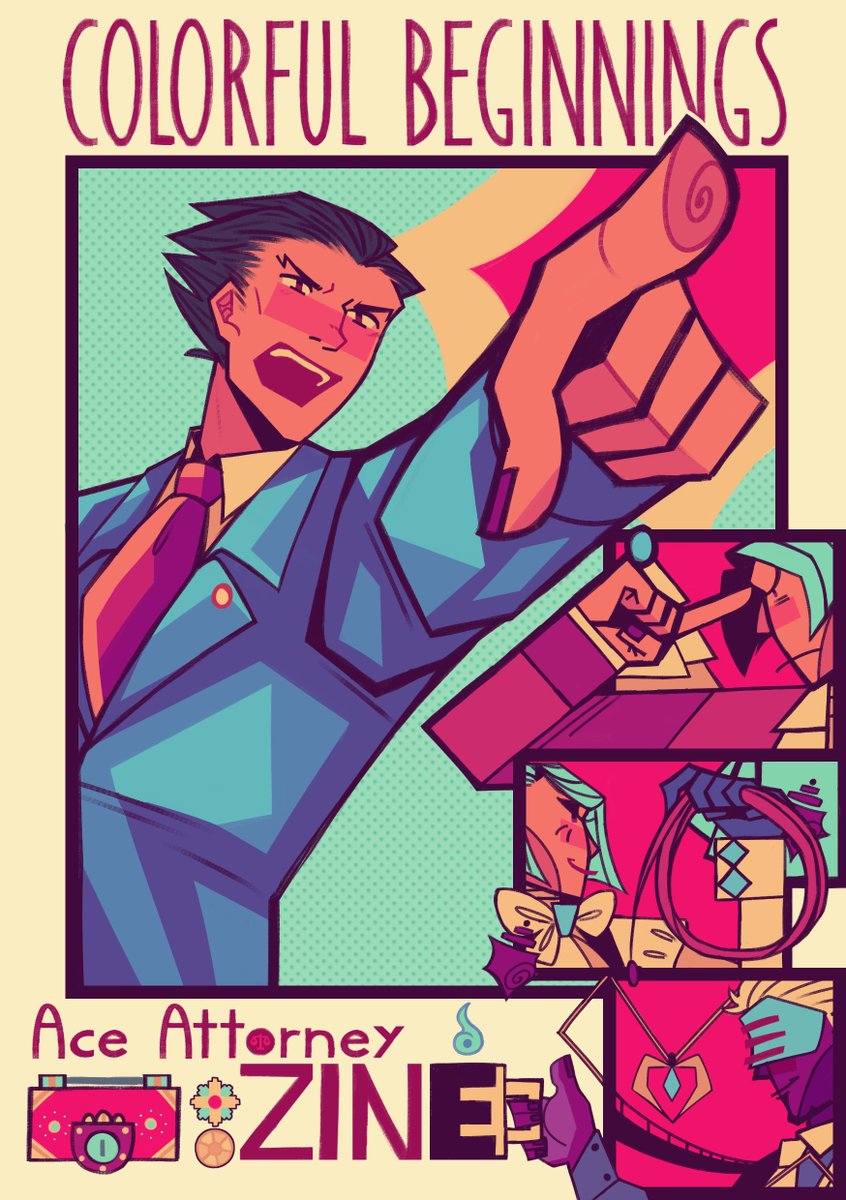 Now that the <a href="/aacolorzine/">Colorful Beginnings Zine</a> zine is out, I can finally share the cover I drew for it!! Once again, I'm so happy to participate and definitely loved working with so many skilled artists and writers! <3
#AceAttorney
