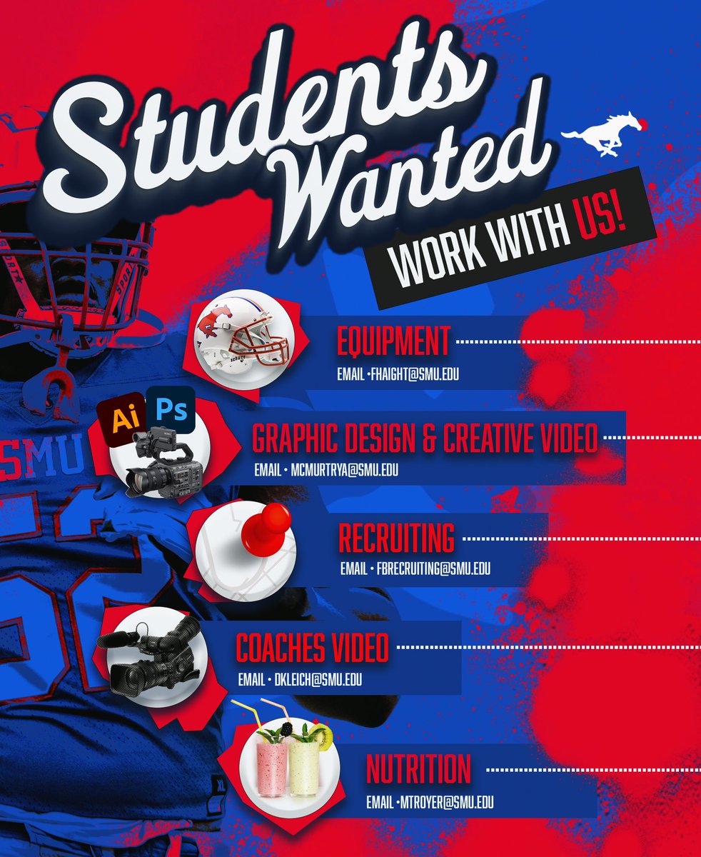 STUDENTS WANTED ‼️ FIVE @SMUFB departments are looking to hire full-time @SMU student employees this year ↓