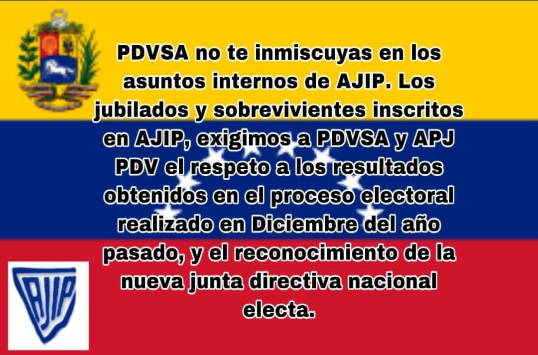 <a href="/barret_katiuska/">Bienaventurados los que no ven y creen.</a> <a href="/TellecheaRuiz/">Rafael Tellechea</a> <a href="/PDVSA/">PDVSA</a> <a href="/NicolasMaduro/">Nicolás Maduro</a> <a href="/delcyrodriguezv/">Delcy Rodríguez</a> <a href="/Defensoria_Vzla/">Defensor del Pueblo</a> <a href="/volker_turk/">Volker Türk</a> <a href="/Rampolla_UN/">Gianluca Rampolla 🇺🇳</a> <a href="/CIDH/">CIDH - IACHR</a> @MinEcoFinanzas <a href="/ilo/">International Labour Organization</a> <a href="/OITnoticias/">OIT</a> <a href="/USTreasury/">Treasury Department</a> <a href="/GilbertFHoungbo/">Gilbert F. Houngbo</a> <a href="/_Provea/">PROVEA</a> @CivilisDDHH <a href="/aruizddp/">Alfredo Ruiz</a> <a href="/ElNacionalWeb/">El Nacional</a> <a href="/DiarioTalCual/">TalCual</a> <a href="/AlbertoRodNews/">AlbertoRodNews</a> <a href="/EVTVMiami/">EVTV</a> <a href="/fedecamaras/">FEDECAMARAS</a> Los representantes de los jubilados y sobrevivientes de PDVSA y PQV son los elegidos en Dic 2021 y debidamente inscritos en el SAREN...no aceptamos otros impuestos por conveniencia de la empresa