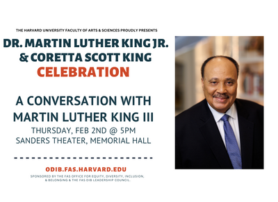 Our Beloved Community: A Conversation with Martin Luther King III Thu. February 02, 2023 - 5:00 PM @ Sanders Theatre, Cambridge Tickets and info here: boxoffice.harvard.edu/Online/default…