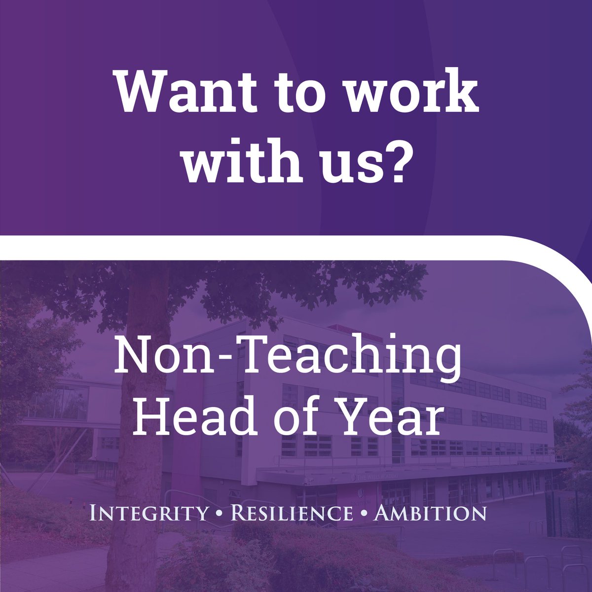 Are you seeking a new challenge?

We are recruiting a Non-Teaching Head of Year to support our students on their #MissionToGreatness! 

Follow the link for more information: 
…oodacademiestrust.kallidusrecruit.com/VacancyInforma…
