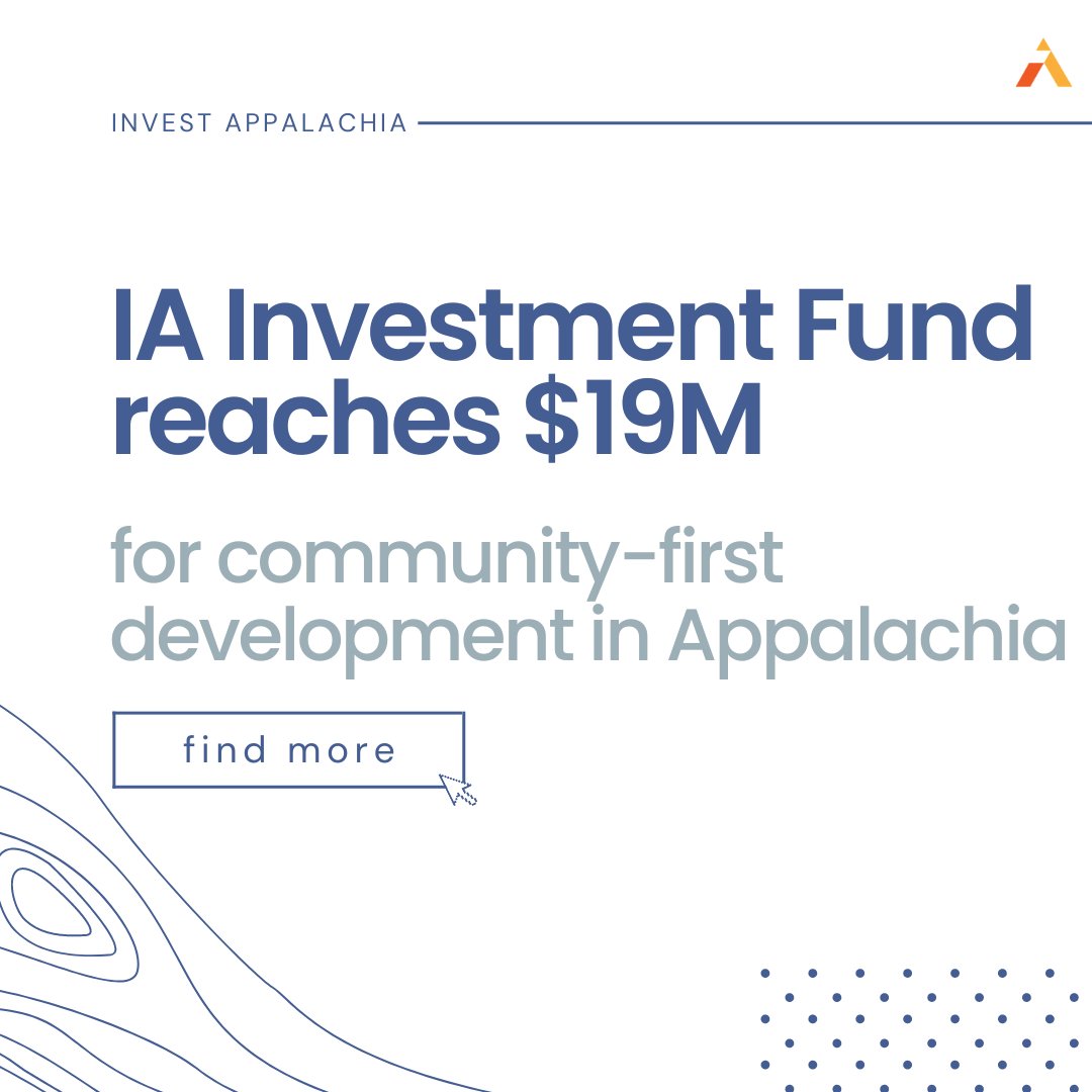 InvestAppalach's tweet image. Big Announcement! Invest Appalachia has launched our regional, social investment fund w/ $19M! Details here: bit.ly/3kfbgLQ

#Appalachian #impinv #philanthropy #impactinvesting #ESG #SRI #rural #equity #sustainablefinance #communitydevelopment #news