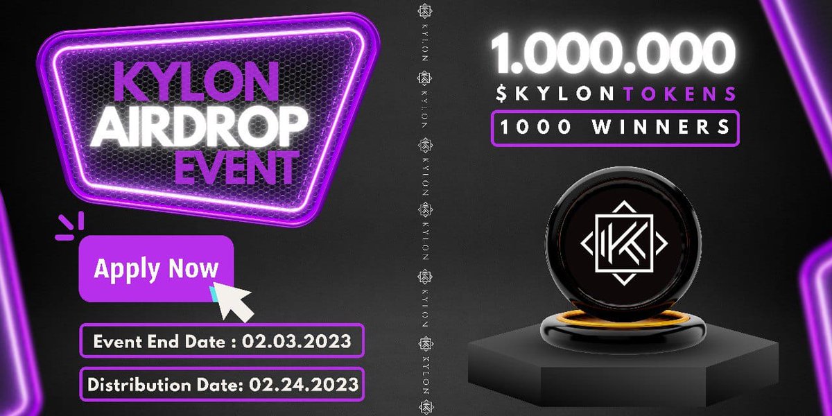 🔥 $KYLON AIRDROP IS LIVE!🔥

🎁Total Prize: 1.000.000 $KYLON
🥳To 1000 Random people!

👇Join the Gleam Link👇
gleam.io/8POP3/kylon-ai…

#Kylon #Airdrop #Giveaway #Win #Giveaways #Altcoin