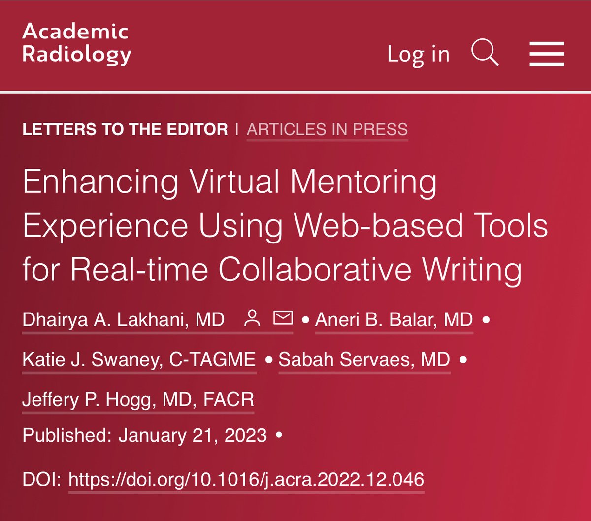 wvuRadProf's tweet photo. Web-based tools are essential for collaborative writing. So proud of the excellent opinion letter led by my mentee @dhairyalakhani and our colleagues @wvuradres. @wvumedschool @WFUAlumni
AddThis | Home https://t.co/dnV71Ozwy6

#.Y9LX3IdDM68.twitter https://t.co/wvghWFsv1h