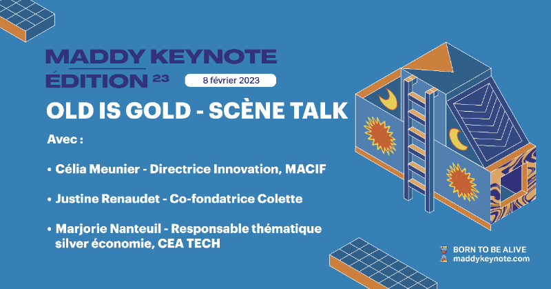 Célia Meunier, Directrice Innovation <a href="/MacifAssurances/">Macif</a>, <a href="/JustineRenaudet/">Justine Renaudet</a>, Co-fondatrice <a href="/ColetteClub/">Colette Club</a> et  Marjorie Nanteuil, Responsable thématique #silvereco au <a href="/CEA_Officiel/">CEA</a> seront réunies sur la Scène TALK de la #MKN23 pour échanger sur les enjeux de la #silvereconomie.