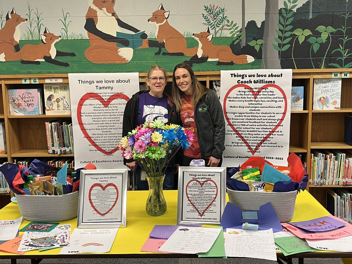 Congratulations to <a href="/Lwilliams712/">coach williams</a> and Tammy on being honored with the Culture of Excellence award this year!  Thank you for all the amazing things you do for our students <a href="/FH_NKCSD/">Fox Hill Elementary</a>!