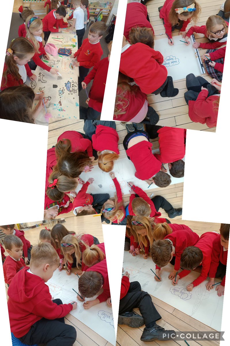 AyrGrammar's tweet photo. Primary 2 have been exploring setting this week. They have enjoyed creating a Dragon Kingdom to inspire their writing. #creative #writing #teamwork https://t.co/CkUlG4HFPF
